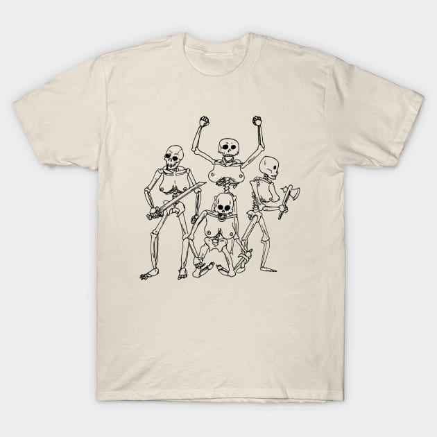 Skeleton Warriors With Big Titties T-Shirt by kthorjensen